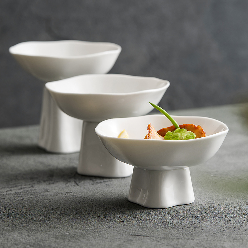 Đĩa chấm tim hoa cao, đĩa ăn vặt gốm sứ, đĩa rau nguội, nhà hàng khách sạn, câu lạc bộ, món ăn nghệ thuật cao cấp