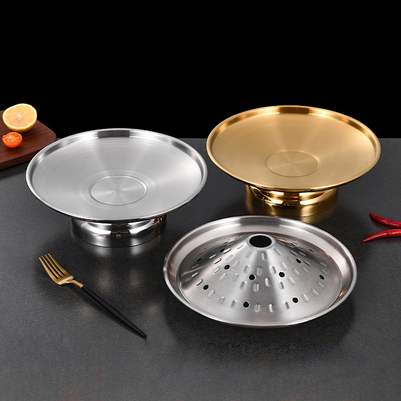 Đĩa sashimi 27cm đá khô, đĩa đựng bò nhà hàng lẩu nhúng, đĩa trái cây inox 304 PBCP24