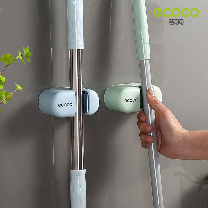Giá treo móc Cây lau nhà không đục lỗ treo tường nhà vệ sinh giá đựng khăn lau nhà vệ sinh cố định chắc chắn visco kẹp chổi kẹp