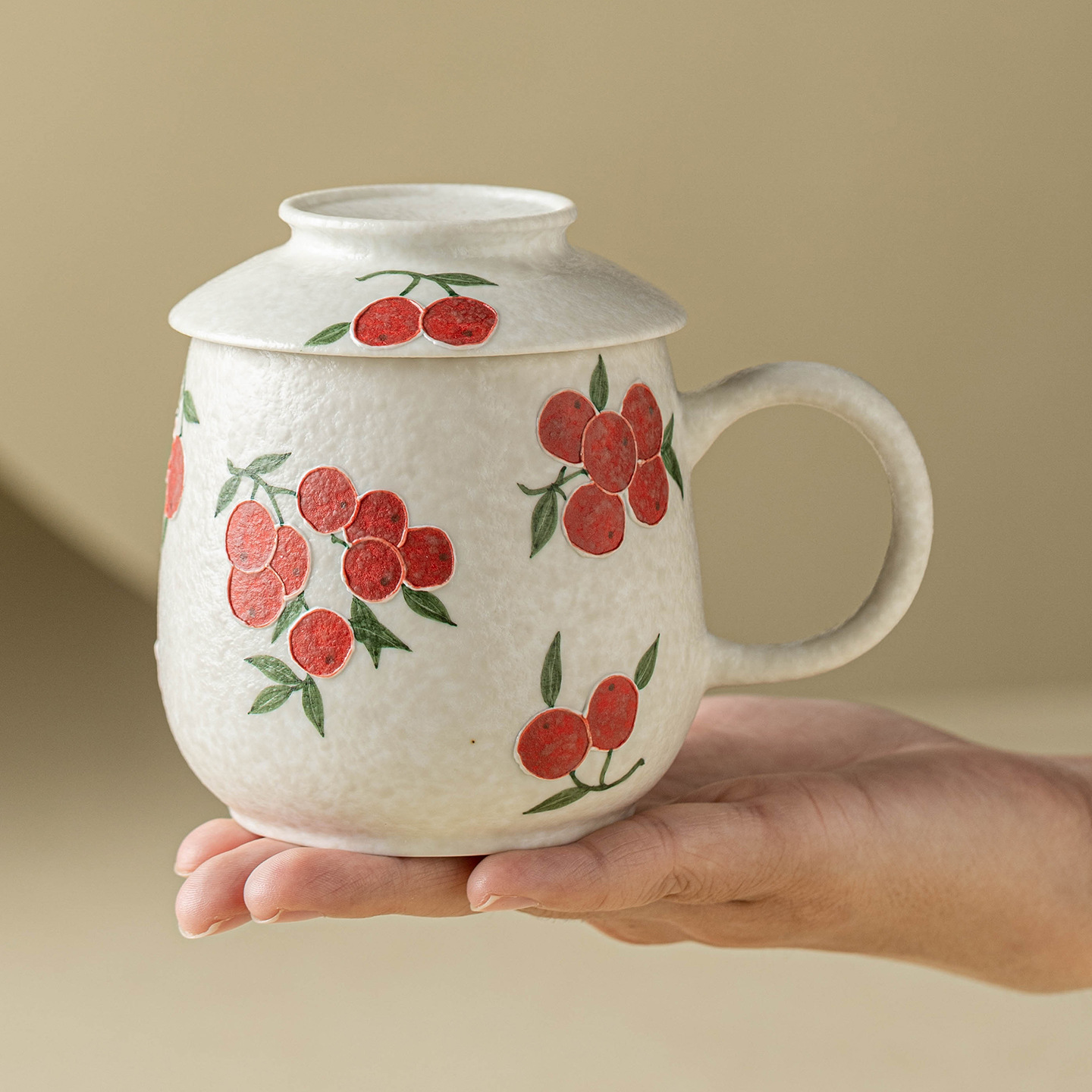 Cốc trà trắng mỏ đá cốc gốm sứ cốc pha trà văn phòng có nắp cốc uống nước tinh tế cốc uống nước cá nhân