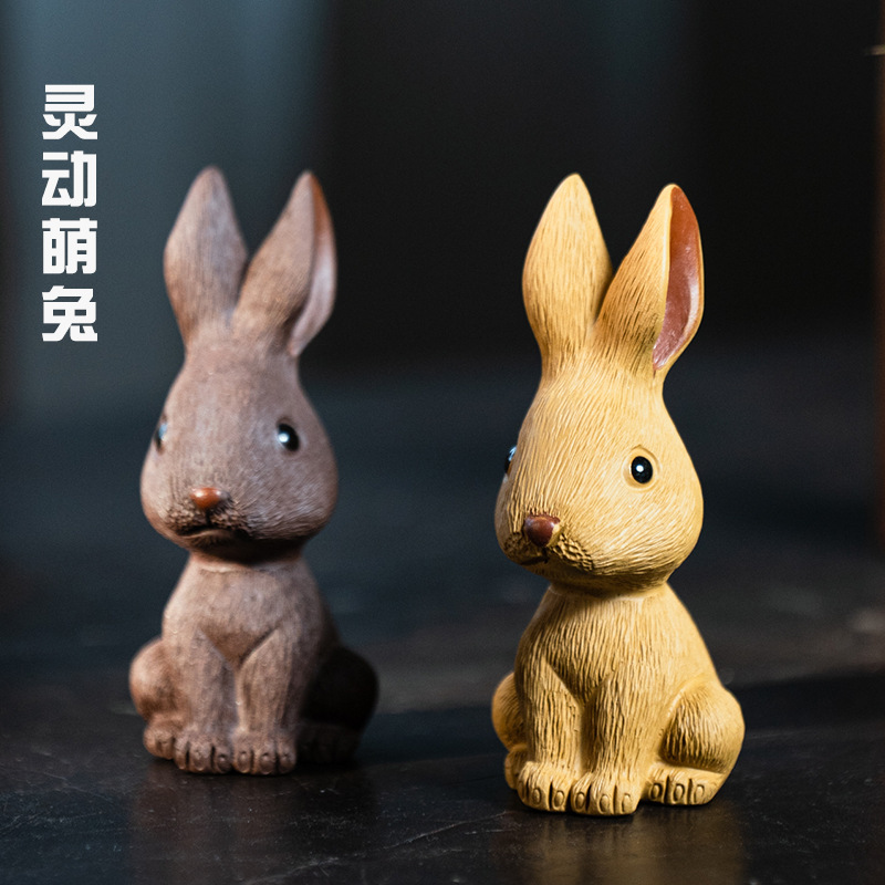 Bán buôn Nghi Hưng Tử Sa Trà vật nuôi thỏ quặng nguyên bản làm thủ công mười hai cung hoàng đạo kéo Bộ trà điêu khắc trang trí nhà sản xuất đồ trang trí