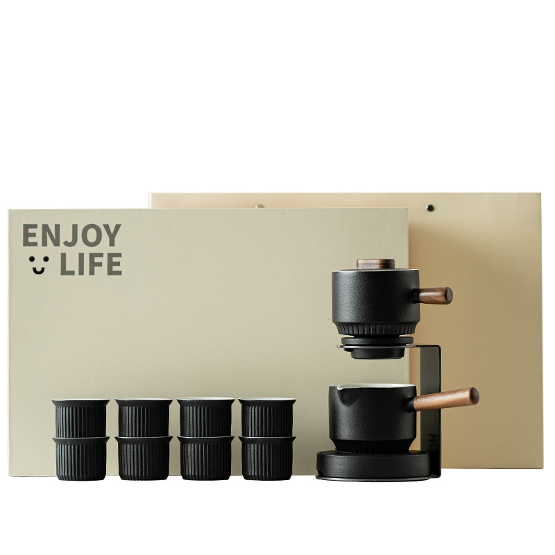 Bộ dụng cụ pha trà tự động Lexiang bộ dụng cụ pha trà lười dụng cụ pha trà ấm pha trà chống bỏng văn phòng gia dụng bộ hộp quà