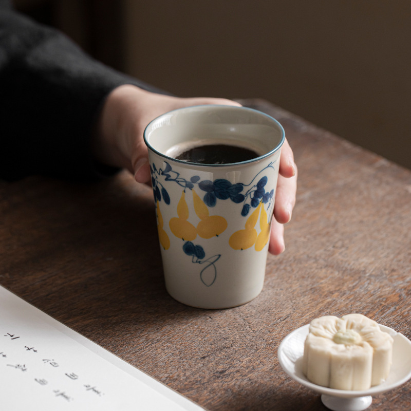 Cốc trà vẽ tay cốc cốc cốc cốc cốc cốc cốc cốc cốc sứ công phu gia dụng sáng tạo cốc nước dung tích lớn