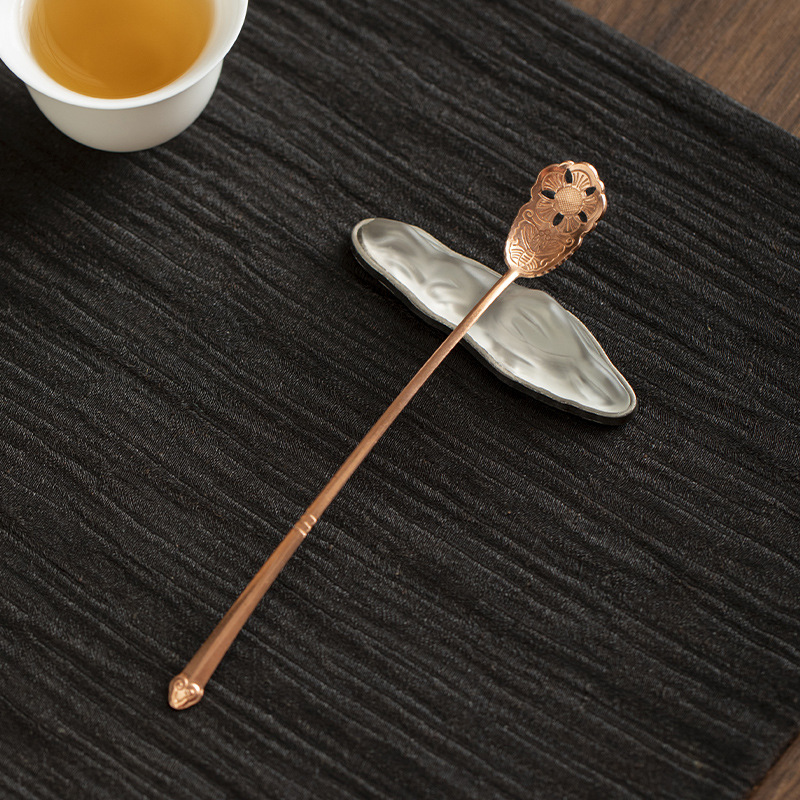 Dụng cụ matcha kiểu Nhật thìa trà bột hợp kim thìa trà thủ công bán buôn bộ trà Kung Fu phụ kiện trà đạo trà thìa trà