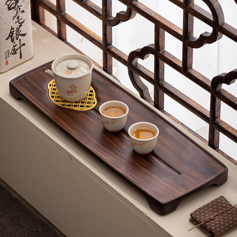 Khay trà Gỗ Óc Chó Đen Bắc Mỹ bàn pha trà khô gỗ nguyên khối cao cấp gia dụng nhẹ sang trọng mới khay trà pha khô cỡ nhỏ kiểu Trung Quốc