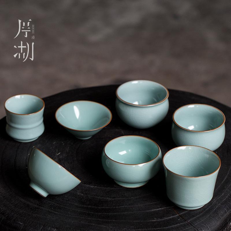 Lò nung Houhu Lò nung Tianqing Ru có thể nâng cốc chủ nhân tách trà Kung Fu tách trà đơn cốc trà gia dụng