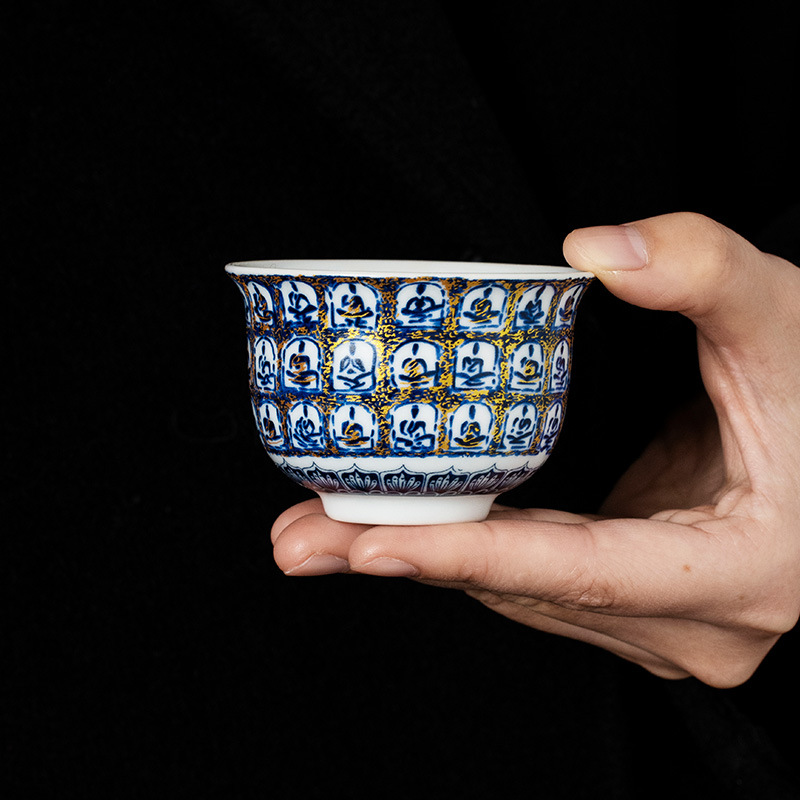 Cốc gốm sứ tráng men Ngàn Phật Cốc tròn Cốc trà Cốc chủ cao cấp chuyên dụng cá nhân Cốc trà Chén trà Bộ trà Kung Fu