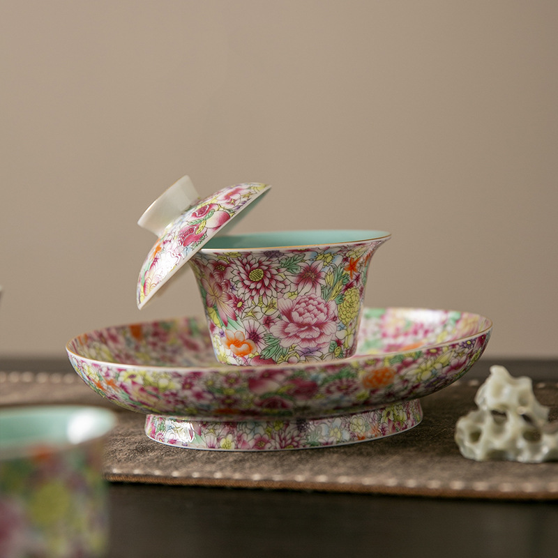 Bộ ấm trà tráng men, cốc trà gốm sứ cao cấp sang trọng nhẹ gia dụng, cốc chủ nhân, cốc đơn, bát có nắp, ấm pha trà, quà lưu niệm