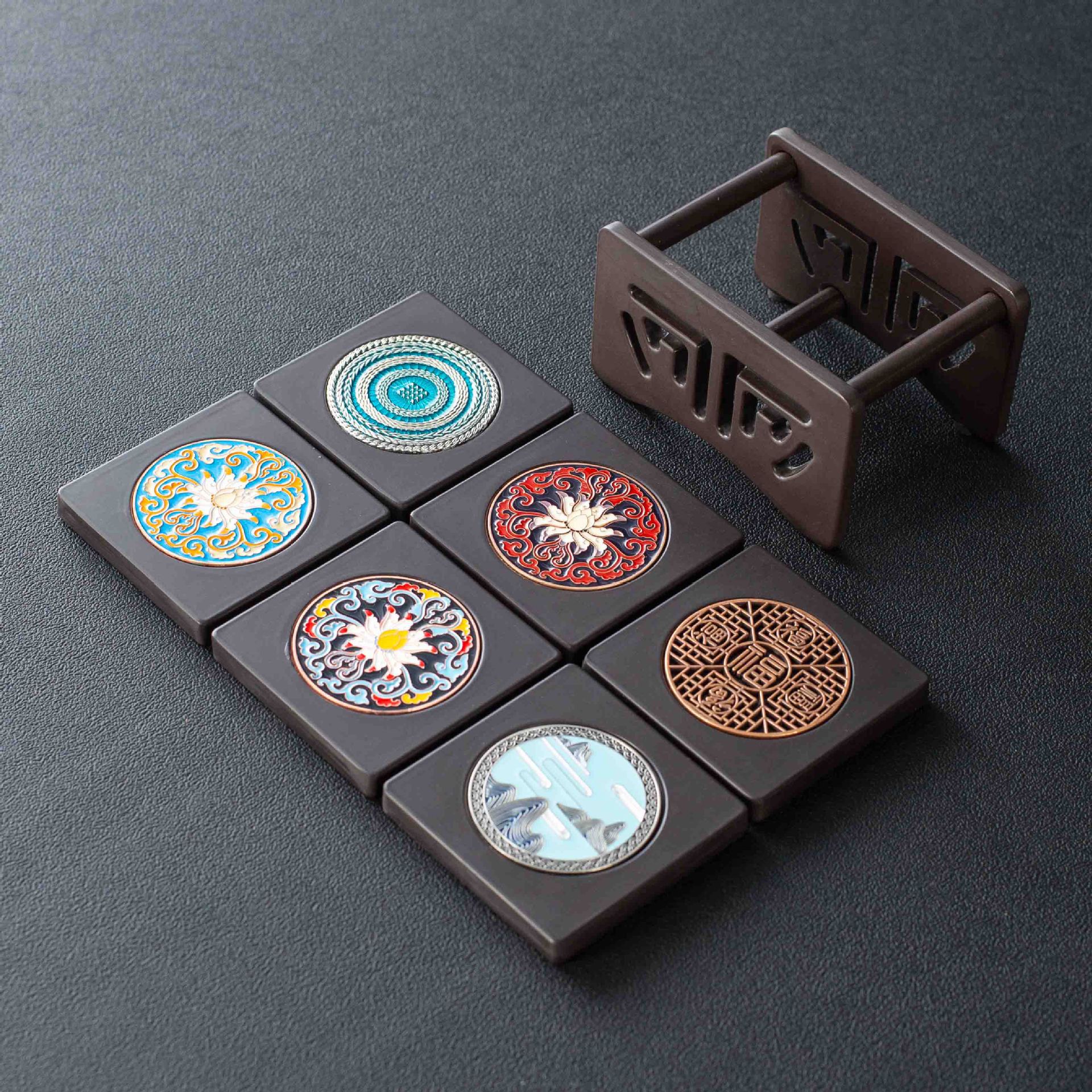 Bán buôn tấm lót trà điện gỗ tráng men tấm lót cốc trà tấm lót cốc trà đạo Kung Fu Bộ trà sáng tạo chống bỏng