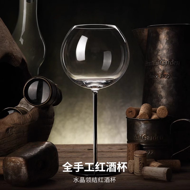 Ly rượu vang đỏ Burgundy phong cách Châu Âu, ly nước cao cấp sang trọng cỡ lớn, ly pha lê, bộ đồ uống sáng tạo, một cặp