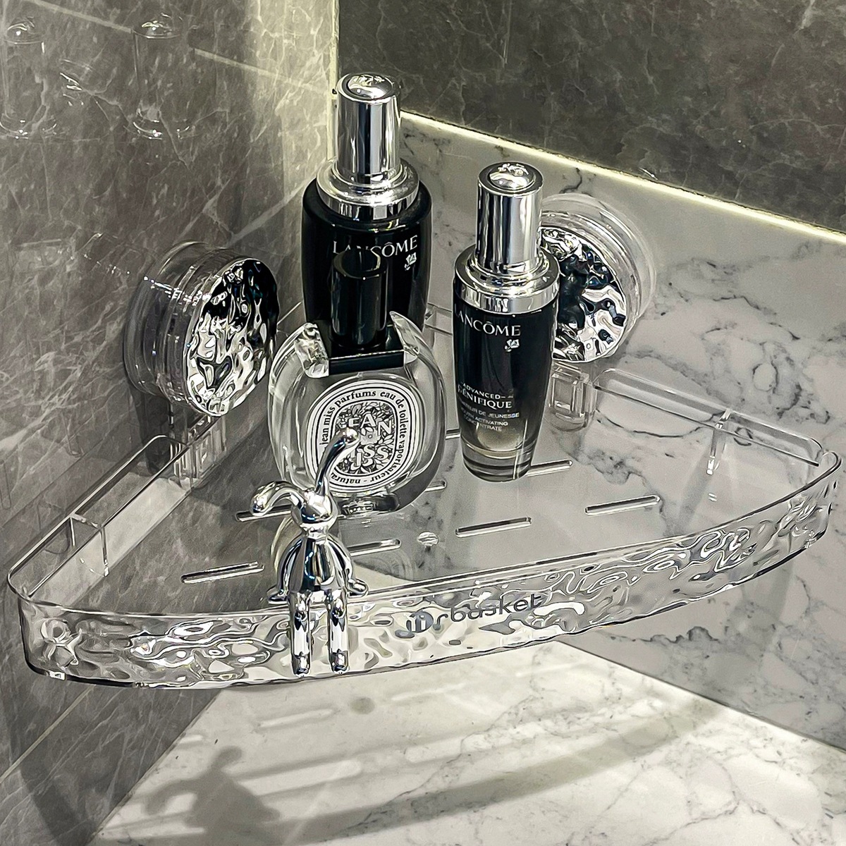 Giá để đồ tam giác cốc hút phòng tắm giá treo tường không đục lỗ giá để đồ vệ sinh phòng tắm giá để đồ góc tường