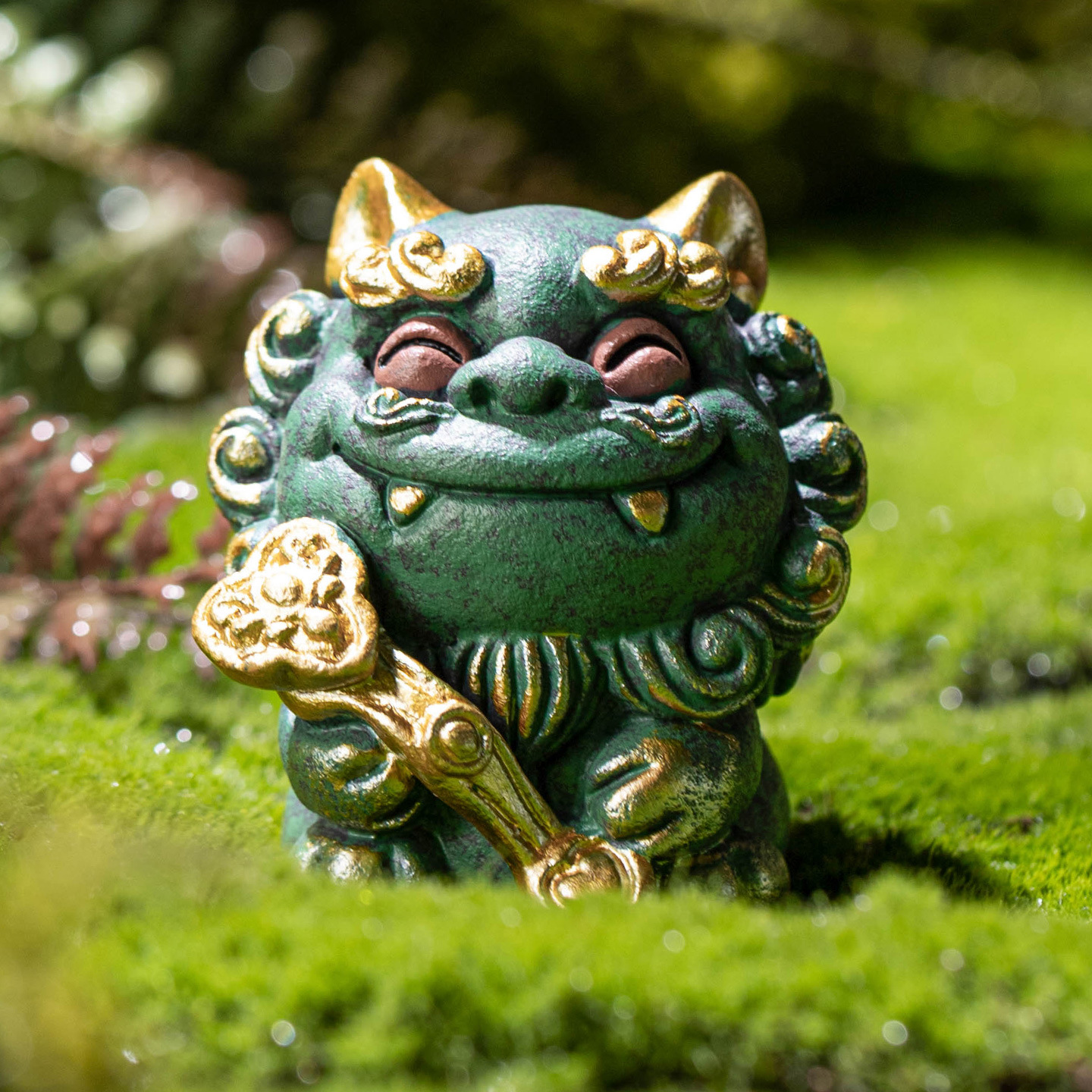 Đồ trang trí thủ công bằng đá sa thạch xanh sáng tạo hình sư tử Trung Quốc cao cấp, phụ kiện nhà cửa độc đáo, thiết kế tinh xảo