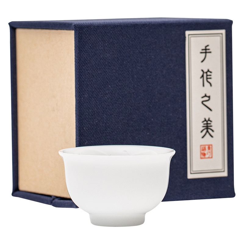 Cốc nước đá sứ ngọc bích cốc trà cốc trà cốc trà sứ trắng cốc trà Kung Fu Cỡ Nhỏ cốc cá nhân cốc trà gốm sứ gia dụng