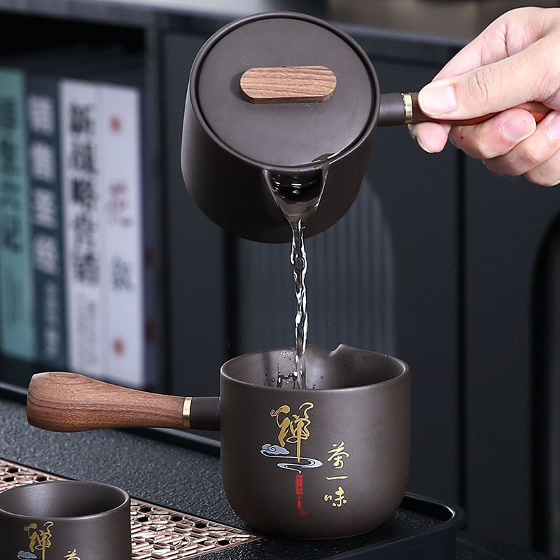 Bộ ấm trà Kung Fu Tử Sa, ấm trà gốm sứ pha trà văn phòng phòng phòng khách kiểu Trung Quốc, hộp quà cao cấp