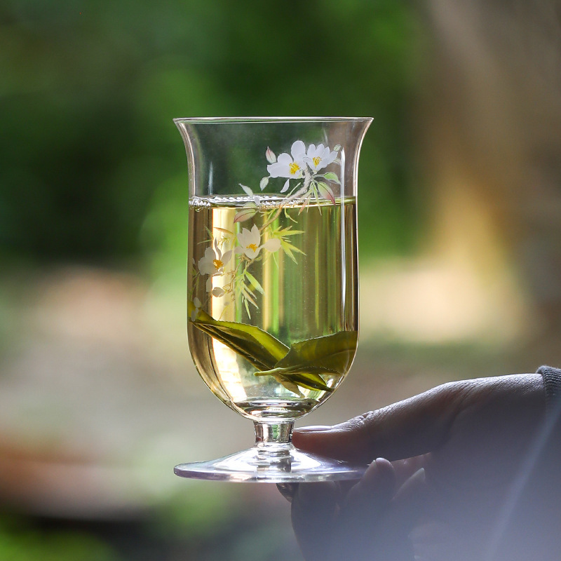 Cốc trà xanh cốc trà chuyên dụng cốc thủy tinh cốc nước cá nhân cao cấp Cốc pha trà cao cấp Boron cao chịu nhiệt độ cao