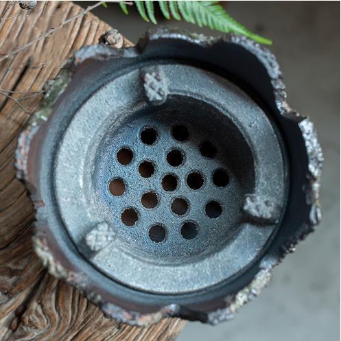 Bếp than gốm thô, bếp pha trà, nồi sắc bằng gang bên trong, nồi cầm xà, lò sưởi than cồn ngoài trời