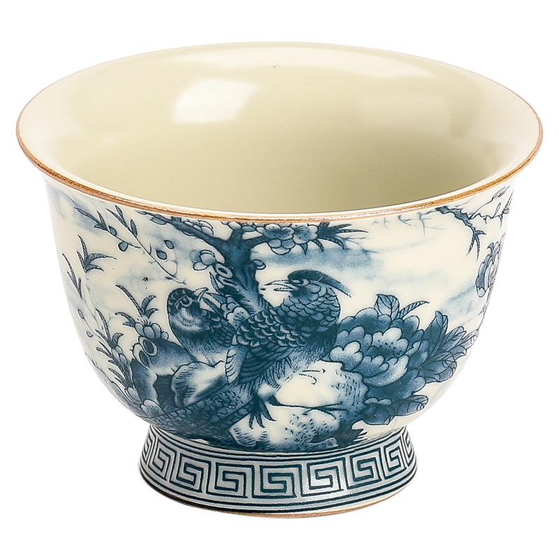 Cốc chân cao cốc uống trà cốc cá nhân cốc gốm sứ cốc đơn cốc gia dụng cốc trà hộp quà