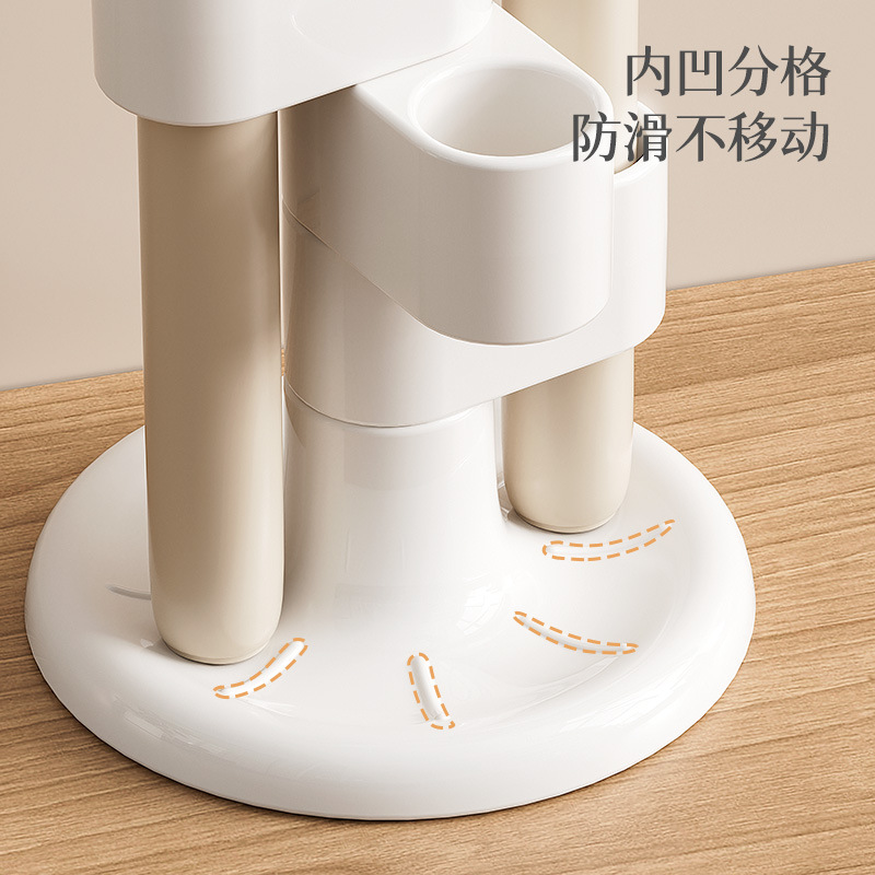 [Bản gốc] Giá đựng bàn chải đánh răng xoay, giá để đồ vệ sinh, giá để bàn, hộp đựng bút cọ trang điểm, ống đựng bút