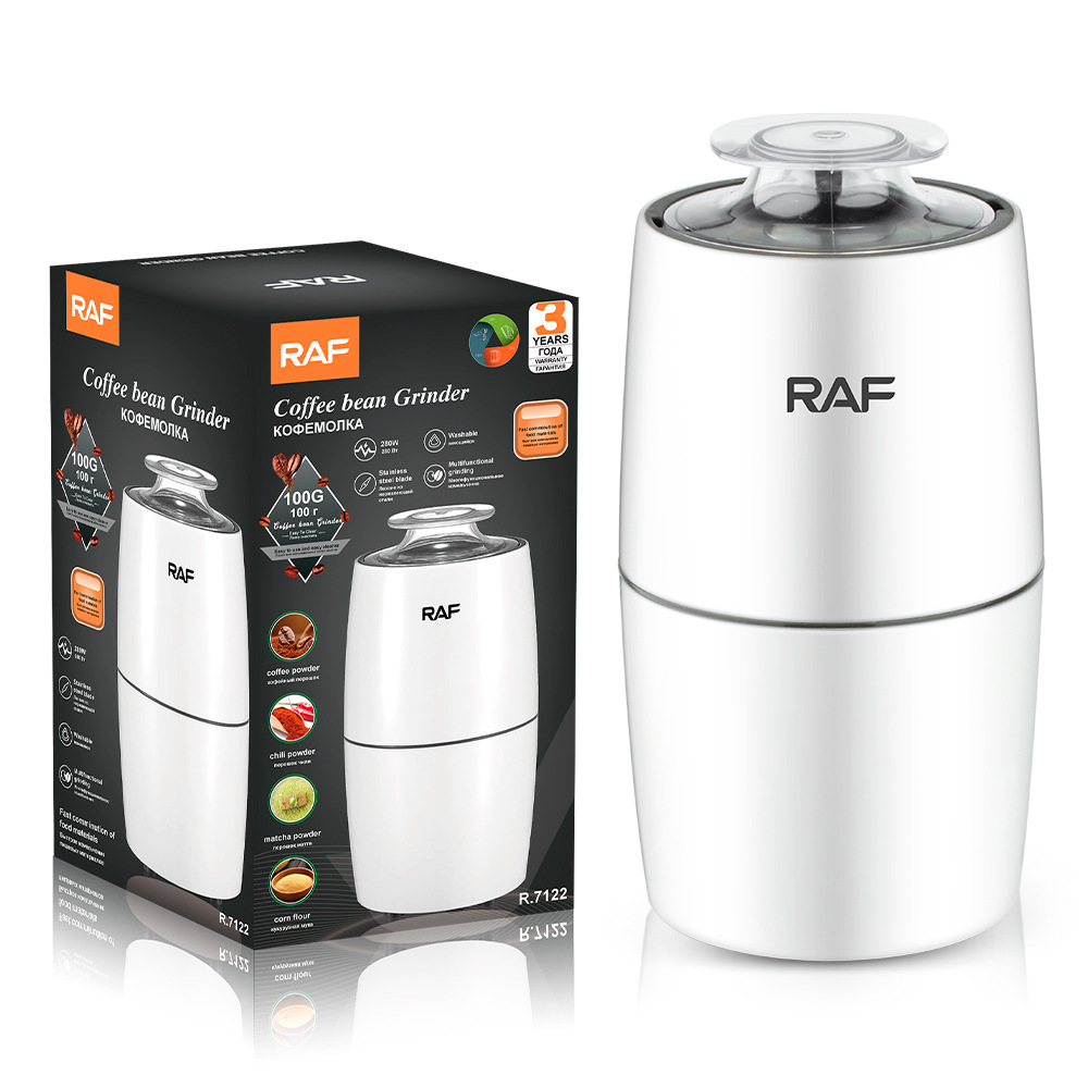 Máy xay cà phê điện đa năng tiêu chuẩn Châu Âu RAF, máy xay hạt nhỏ gia đình R.7122
