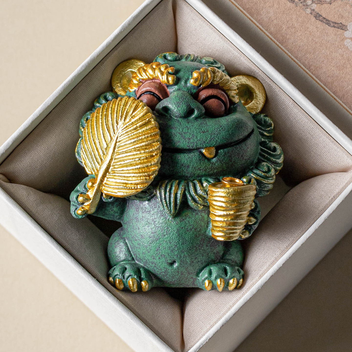 Quốc triều sáng tạo màu xanh lam cát sa thạch phong cách sư tử để bàn đồ trang trí cắm hương cao cấp đồ trang trí nhà cửa