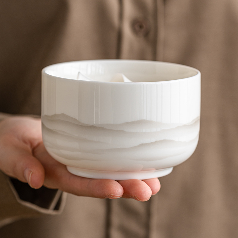 Cốc ngọc bích mỡ cừu, cốc rửa trà, cốc đựng nước cỡ nhỏ, gốm sứ xây nước, cốc đựng trà, dụng cụ trà Kung Fu kiểu Trung Quốc gia dụng, phụ kiện trà đạo