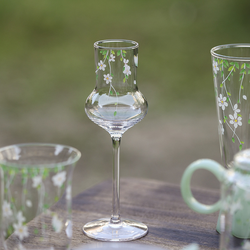 Hoa Tươi Chịu Nhiệt Thủy Tinh Trà Nếm Cốc Trà Xanh Ấm Trà Hộ Gia Đình Nhỏ Cao Thủy Tinh Rượu Thủy Tinh.