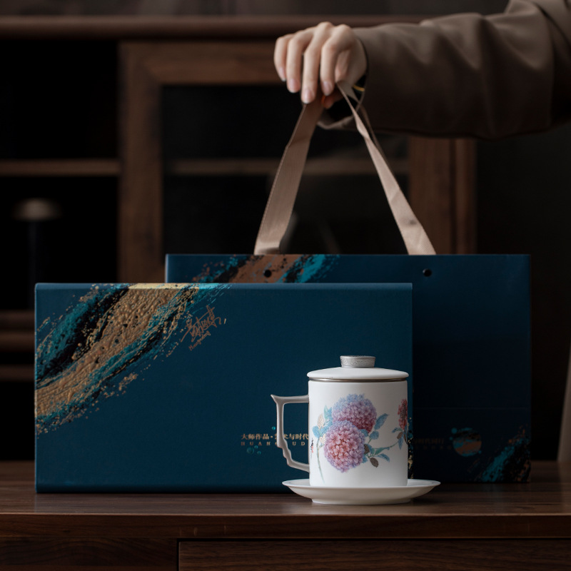 Ly sứ ngọc cao cấp dành cho nữ, tách trà nước, ly trà sang trọng nhẹ nhàng, có thể làm quà tặng cao cấp cho người lớn tuổi