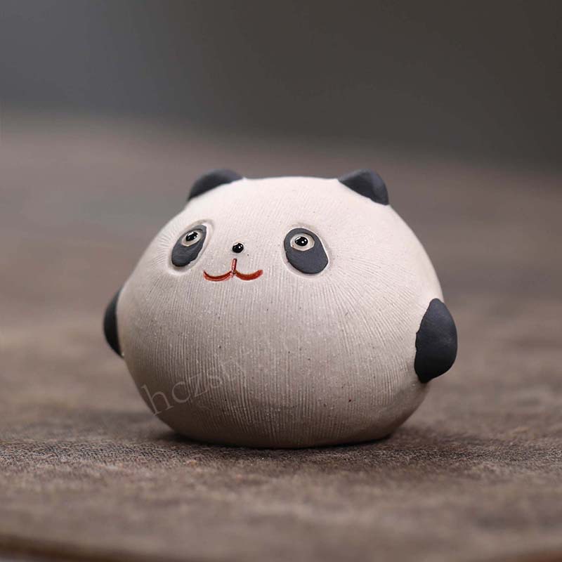 Đồ trang trí bánh bao gấu trúc thú cưng trà tử sa Nghi Hưng Bộ trà thủ công phụ kiện trà đạo xung quanh đồ gốm thủ công