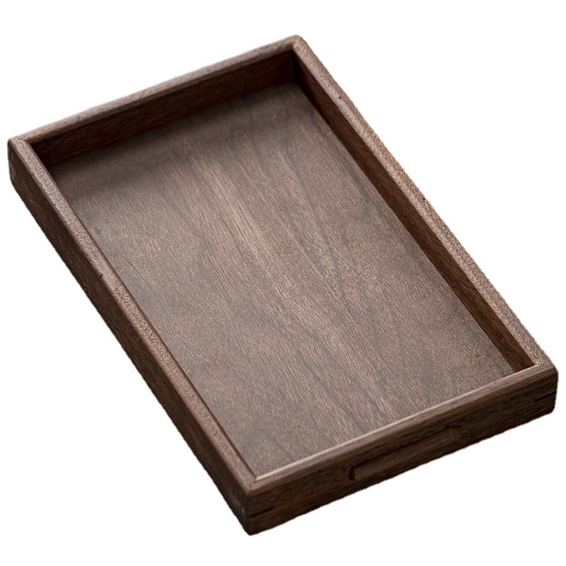 Khay đựng Gỗ Óc Chó khay giải khát gia dụng khay trà phục vụ tách trà khay đựng cà phê nhà hàng khay đựng cà phê gỗ nguyên khối kiểu Nhật lớn