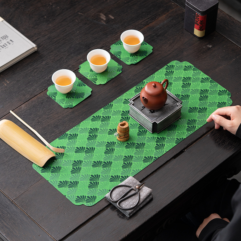 Bán buôn đế lót ly chống nước thổ cẩm phong cách Nhật Bản Phụ Kiện Bộ trà Kungfu Đế đựng ly trà bàn pha khô đế trà gia dụng đế cách nhiệt