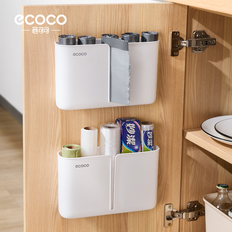 Hộp đựng túi đựng rác nhà bếp hộp đựng túi ni lông hộp đựng đồ treo tường hộp đựng đồ không cần đục lỗ