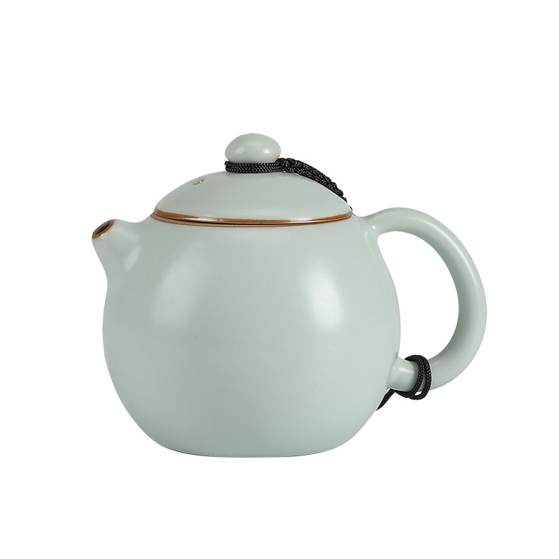 Ấm trà Ru Kiln Ấm trà Xi Shi Ấm trà làm bằng tay của bậc thầy Ấm trà đơn cao cấp gốm sứ cổ điển Bộ trà có thể mở bằng sứ Ru