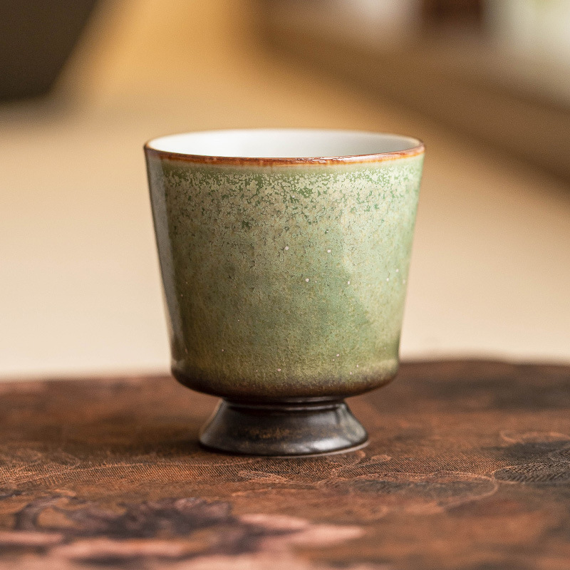 Cốc trà gốm sứ biến đổi màu ngọc lam bầu trời đầy sao cốc sáp chân cao cốc chủ nhân chuyên dụng cá nhân cổ điển cốc trà gia dụng cốc trà