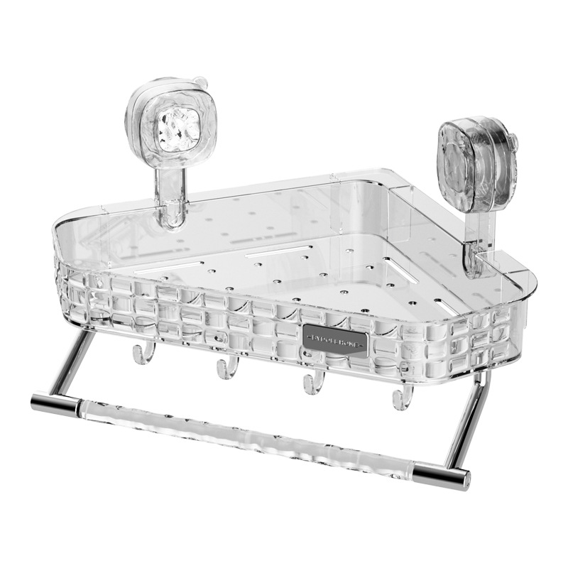Giá để đồ góc cốc hút phòng tắm bồn cầu bồn tắm bồn tắm vòi hoa sen không đục lỗ treo tường tam giác đồ dùng thần thánh