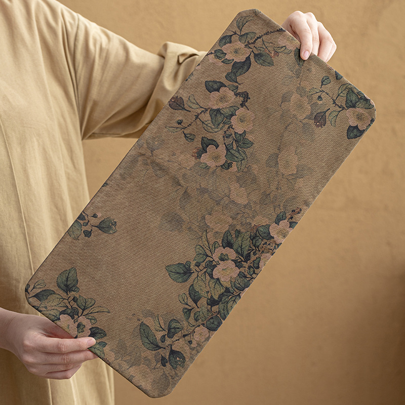 Chất liệu cũ Tấm trà sợi mây thơm Tấm lót trà tằm hai mặt vải sang trọng cách nhiệt Trà đạo bàn cổ điển Nhật Bản