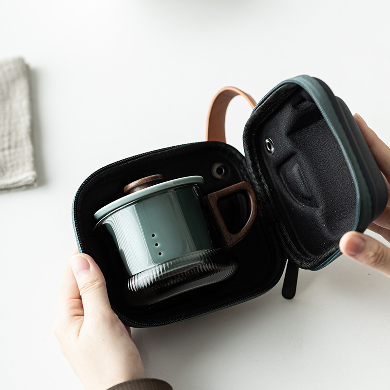 Bộ trà du lịch Youxiang cốc phục vụ khách nhanh gốm sứ ngoài trời gia dụng Bộ trà kungfu di động một bình ba cốc