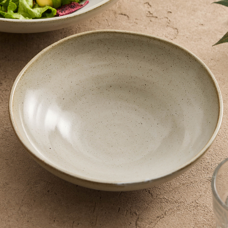 Bát canh gốm thô, bát đựng cá bắp cải muối gia dụng, bát lớn, bộ đồ ăn bằng sứ sáng tạo có ren kéo tay, bát ăn, bát mì thương mại