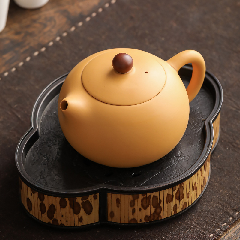 Ấm trà tây cát tím bùn đoạn vàng ấm trà gia dụng Xishi ấm trà dụng cụ pha trà Kung Fu ấm trà mẫu mới 2025