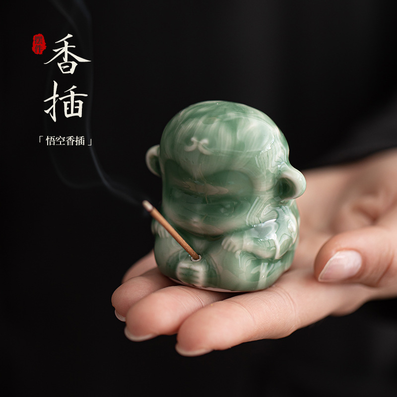 Đồ trang trí bàn trà gia dụng bằng gốm sứ sáng tạo bàn trà gia dụng bằng sứ sáng tạo phụ kiện trà thú cưng trà nhỏ chơi trà