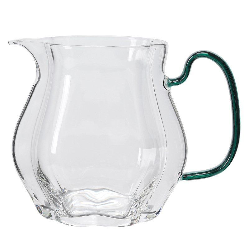 Cốc thủy tinh trong suốt có tay cầm, dụng cụ pha trà Haifen, dụng cụ pha trà gia dụng, cốc lọc đều, dụng cụ pha trà Kung Fu, phụ kiện