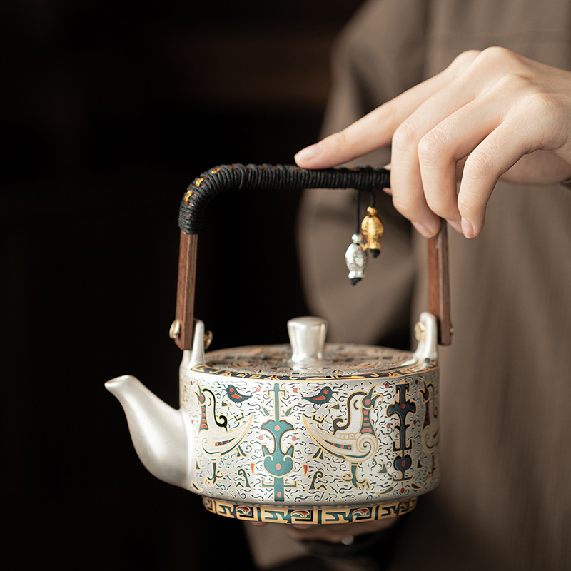 Ấm trà gốm sứ dung tích lớn gia dụng ấm trà không nóng kiểu Trung Quốc