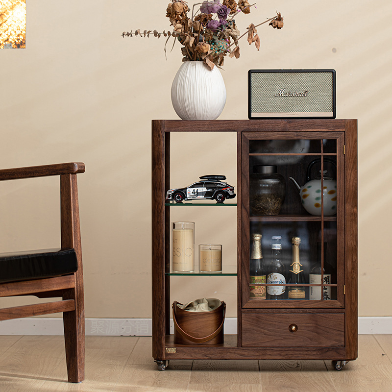 Tủ Gỗ Óc Chó Đen Bắc Mỹ, tủ nhiều tầng gỗ nguyên khối, tủ đựng đồ gia dụng, tủ bàn phòng khách đơn giản hiện đại