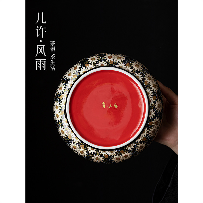 Rửa trà, rửa bút, làm thủ công cao cấp, thùng nước bằng vàng và bạc, phế liệu gia dụng, bộ trà lớn, bán buôn gốm sứ Jianshui