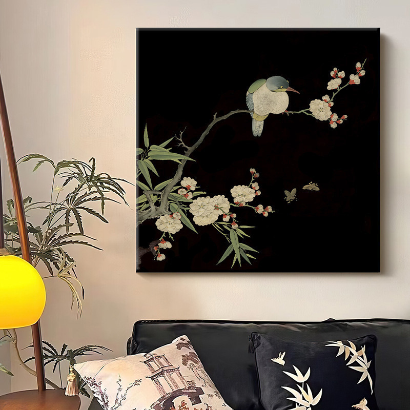 Tranh trang trí tường nền phòng khách kiểu Trung Quốc Tranh treo lối vào phòng ngủ tranh tường