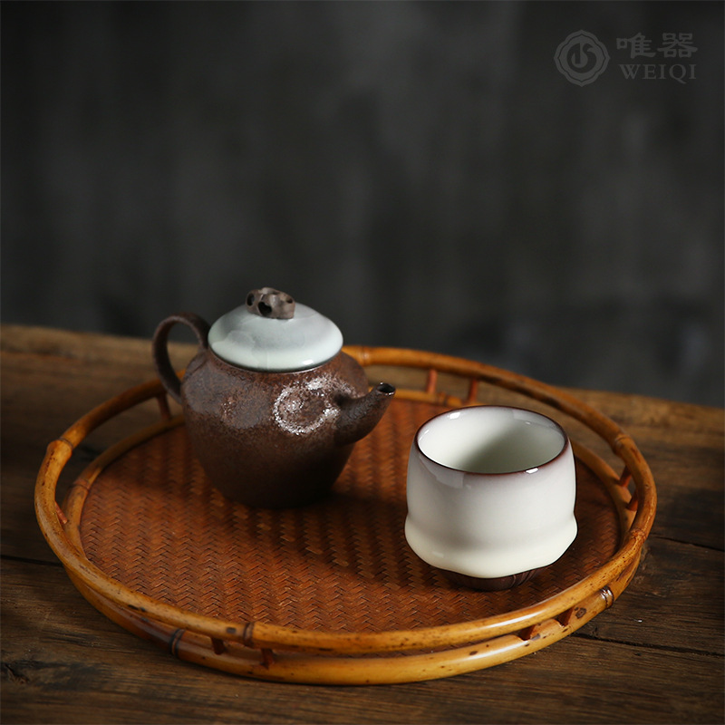 Cốc trà Kung Fu bằng men ngọc, cốc chủ nhân tráng men dày bào thai bằng sắt Wu Jun, cốc đơn, cốc thơm, cốc nếm trà