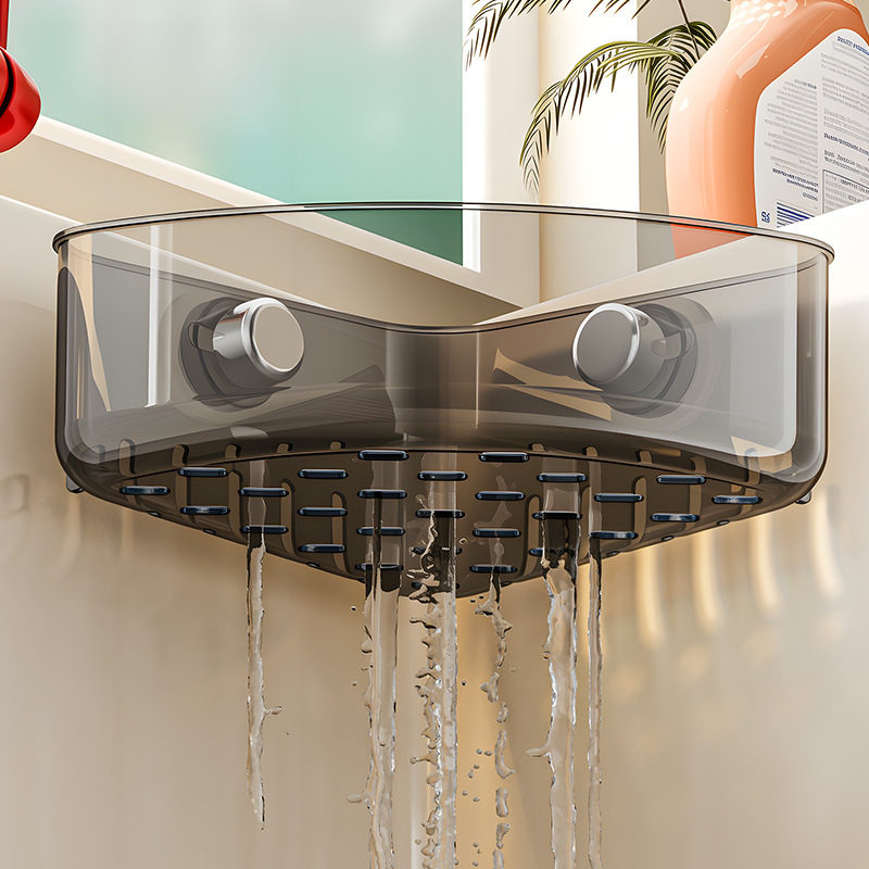 Giá để đồ góc chậu rửa chén âm bàn, có giá đỡ, giỏ treo, giỏ đựng bông lau, bông rửa chén, rổ thoát nước bằng thép