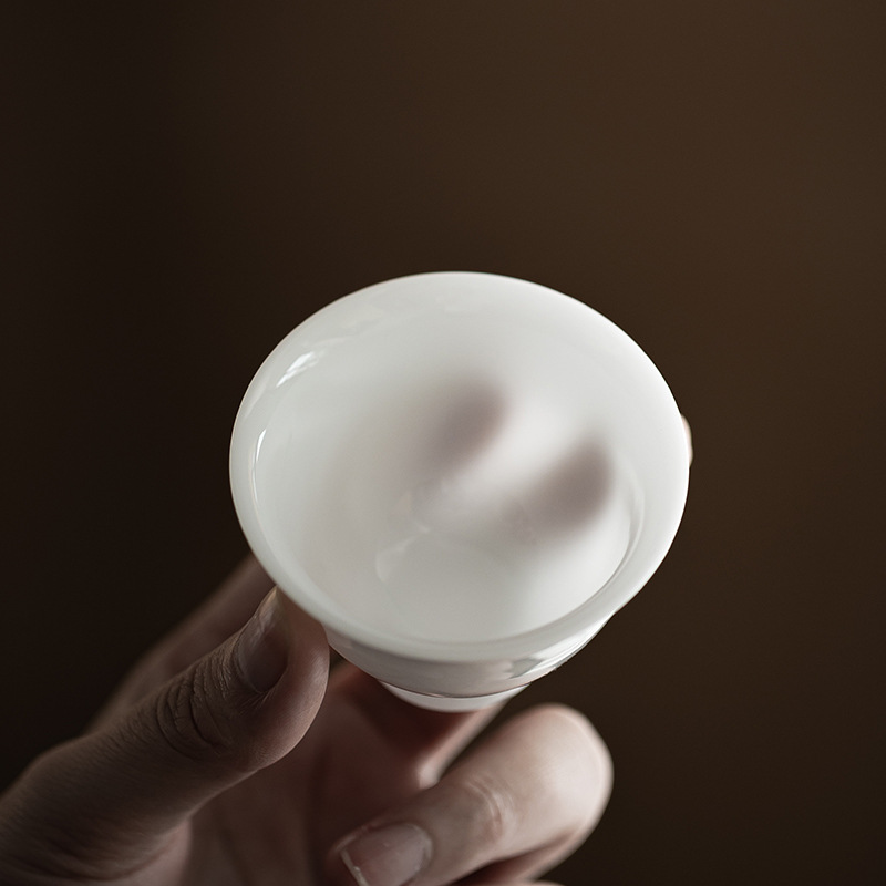 Cốc sừng sứ ngọc bích loại băng Cốc trà sứ trắng Dehua Cốc trà Kung Fu gốm sứ Cốc đơn uống trà Cốc nhỏ Bộ trà Cốc trà