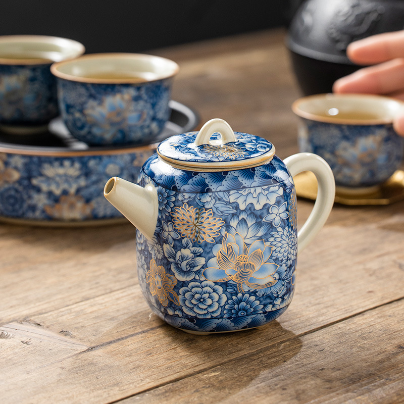 Ấm trà gốm sứ cao cấp gia dụng ấm trà gốm sứ ấm trà đơn dụng cụ trà Kung Fu bán buôn