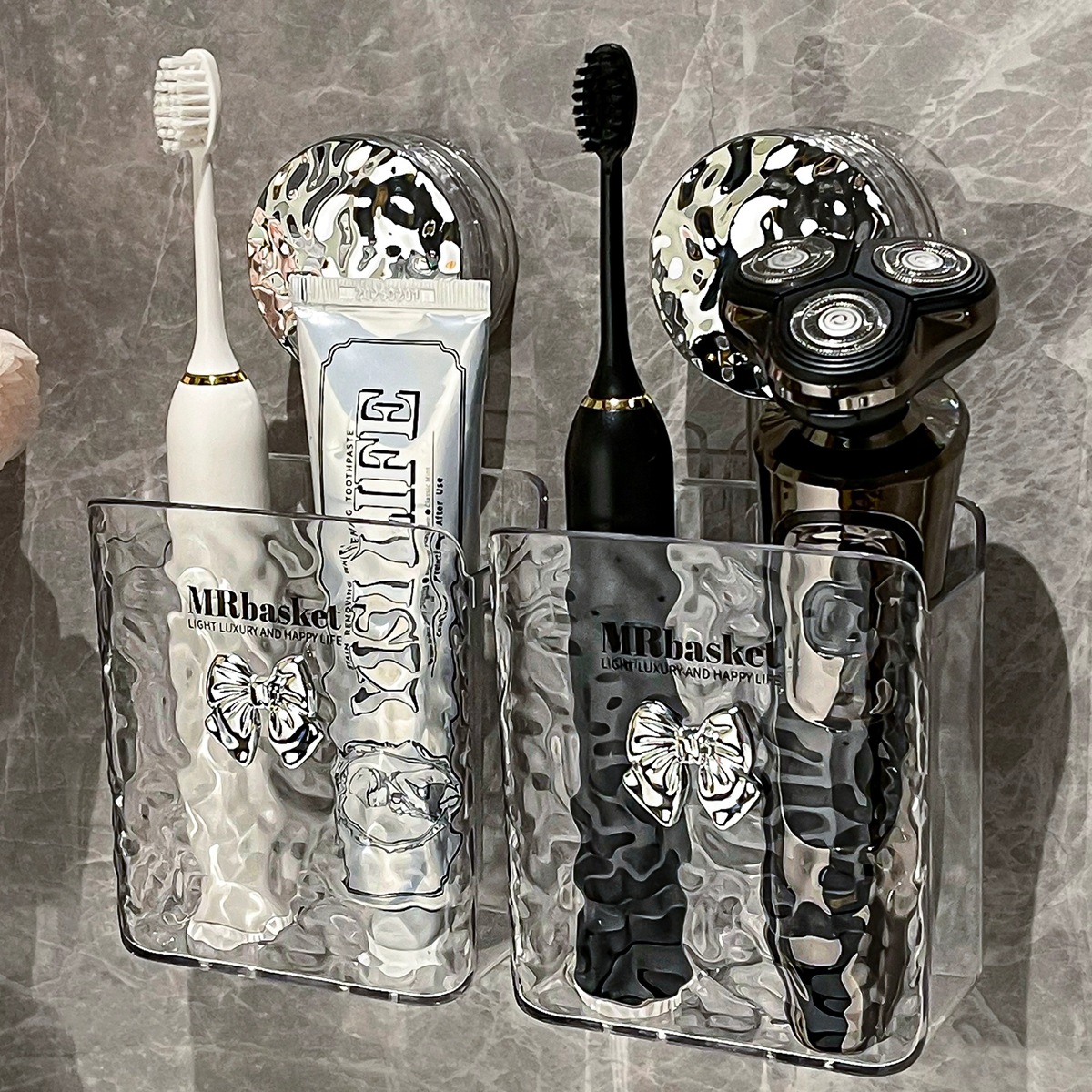 Giá để bàn chải nhà vệ sinh, giá để bàn chải đánh răng phòng tắm không đục lỗ, giá để đồ treo tường cho bàn giặt nhà vệ sinh