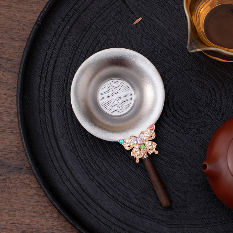 Lọc trà titan nguyên chất, tách trà, hình thành một mảnh, loại đa năng, chắc chắn, lọc mịn, lọc trà titan không gỉ, bướm